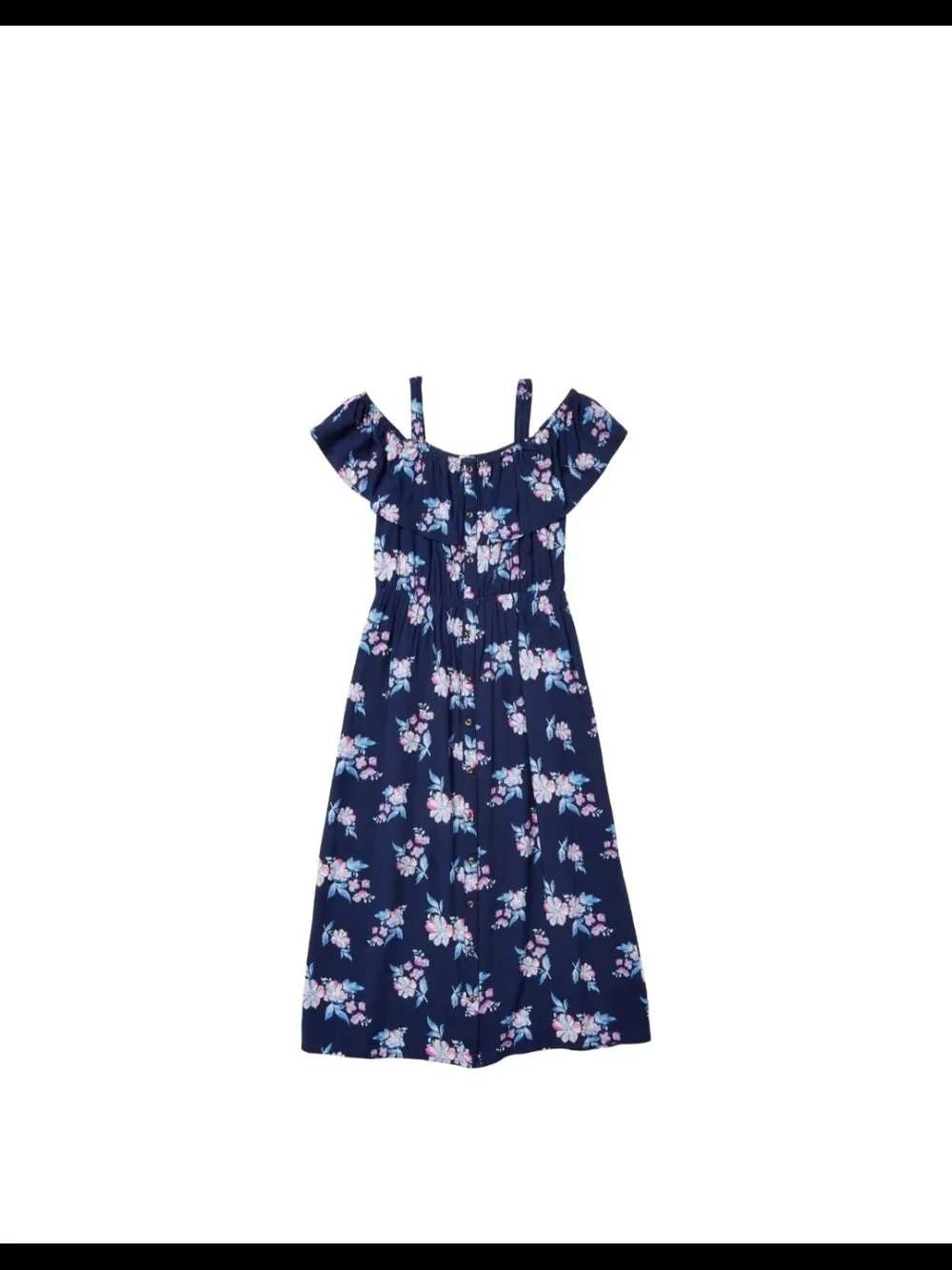 NWT Girls Justice Sun Dress / Maxi Dress Size S (7-8) Spring Blue Floral Long